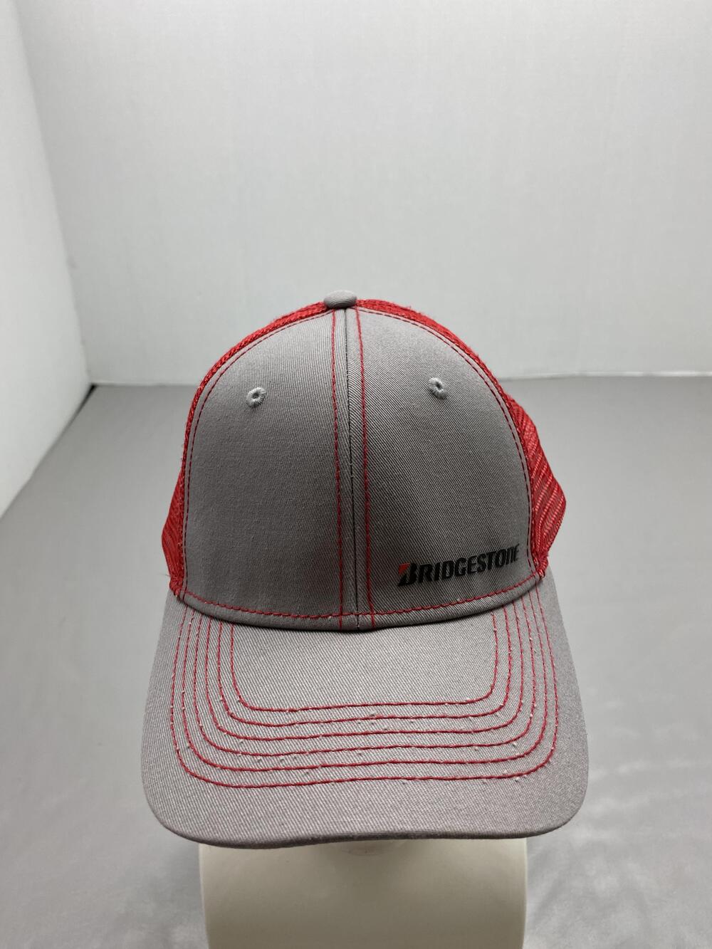 Hat Cap Strap Back One Size Gray Bridgestone Trucker Mesh Back Adjustable Mens